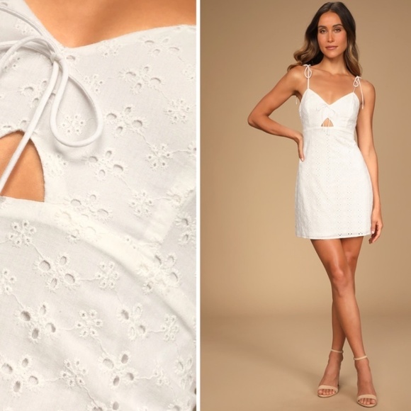 LULU's Bachelorette Engagement Bridal Shower Honeymoon Resort Mini Dress - Picture 1 of 4